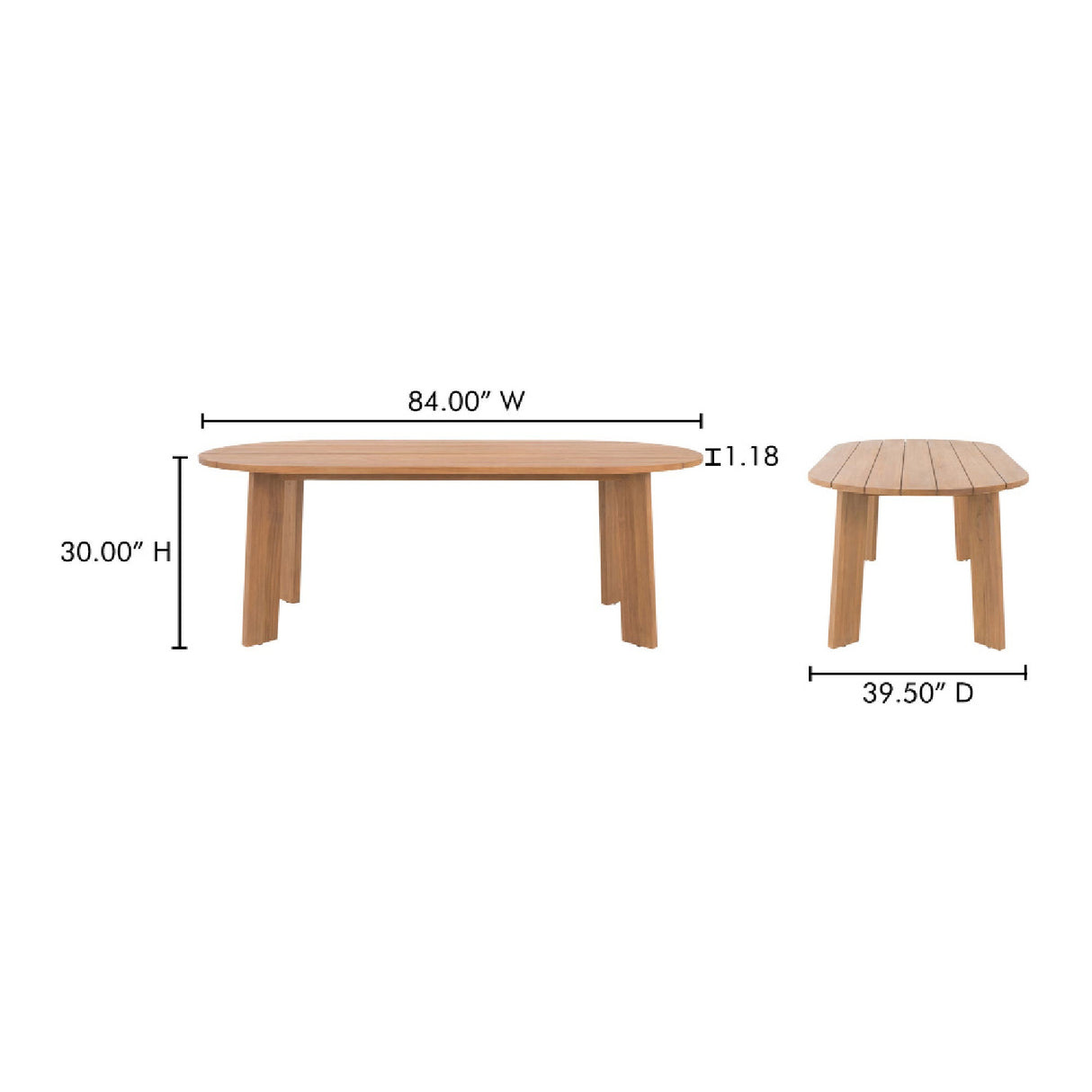 Modern European furniture - Slatted Teak Outdoor Dining Table - www.oroa.com | Oroa.com