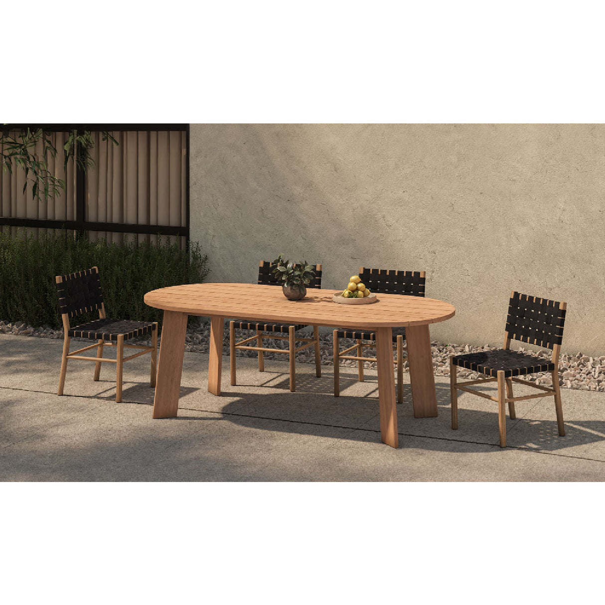 Modern European furniture - Slatted Teak Outdoor Dining Table - www.oroa.com | Oroa.com
