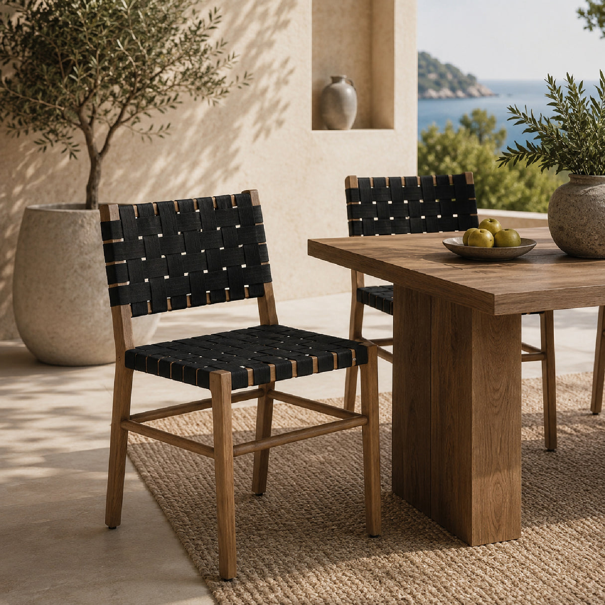 Modern European furniture - Black Woven Outdoor Dining Chair - www.oroa.com | Oroa.com
