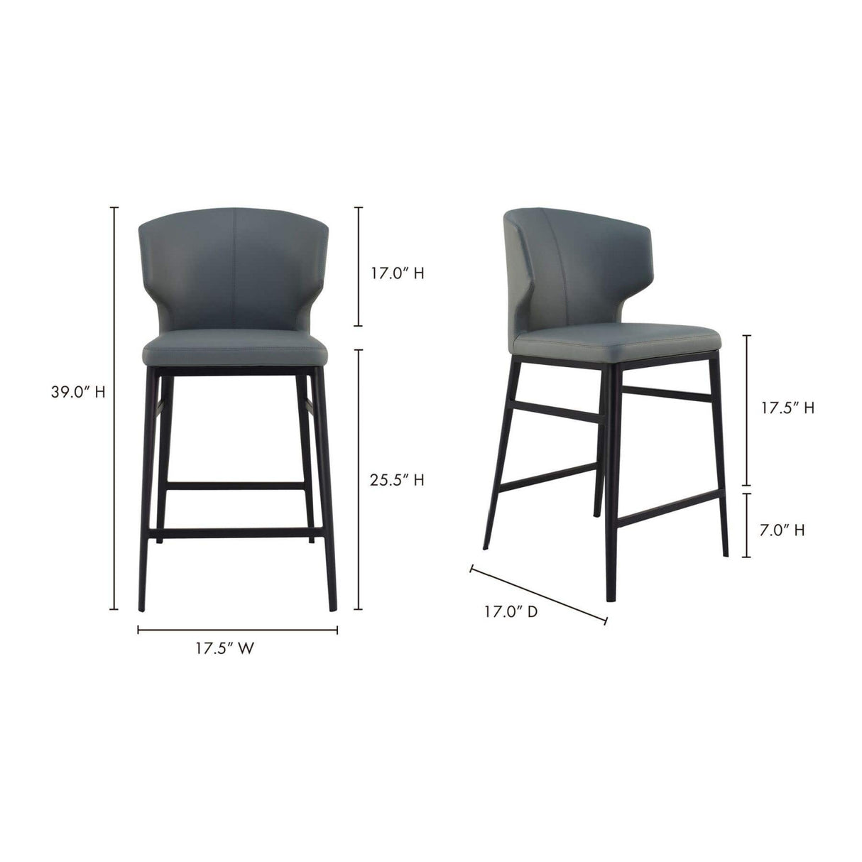Modern European furniture - Vegan Leather Counter Stool - www.oroa.com | Oroa.com