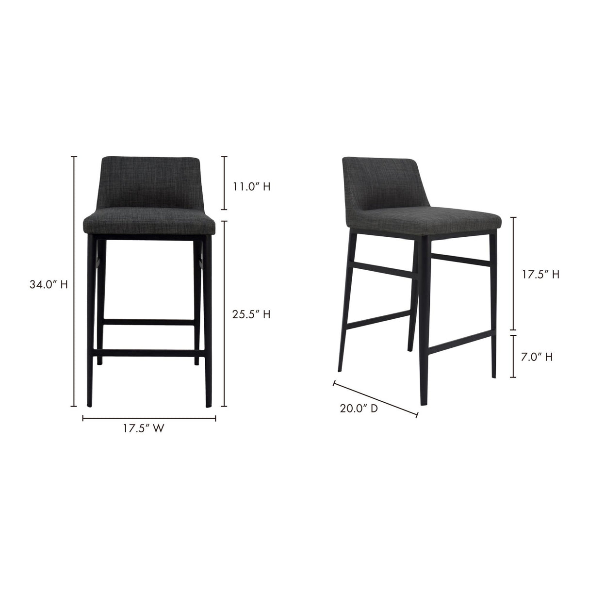 Modern European furniture - Low-Back Counter Stool - www.oroa.com | Oroa.com