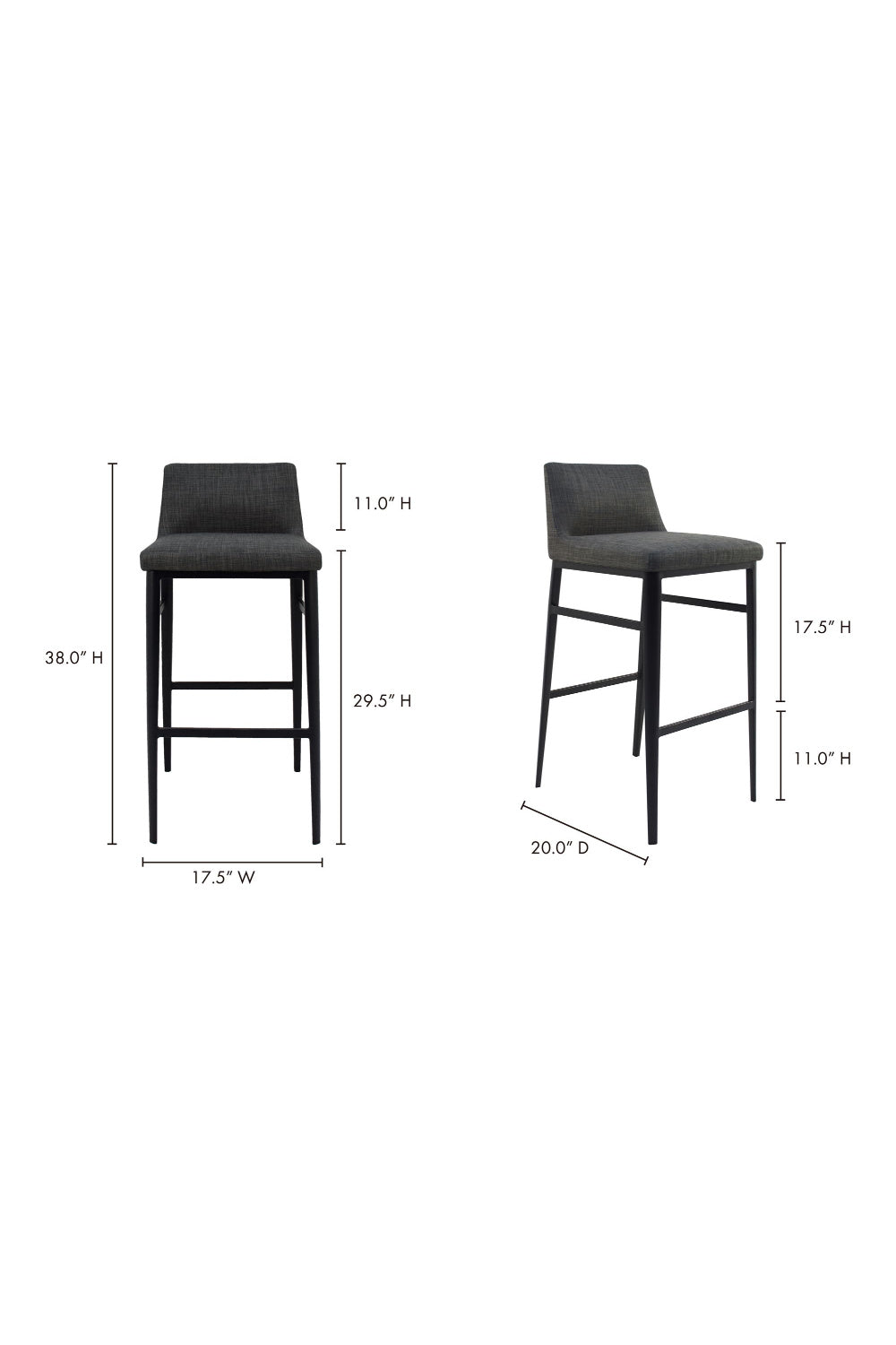 Modern European furniture - Low‑Back Fabric Bar Stool - www.oroa.com