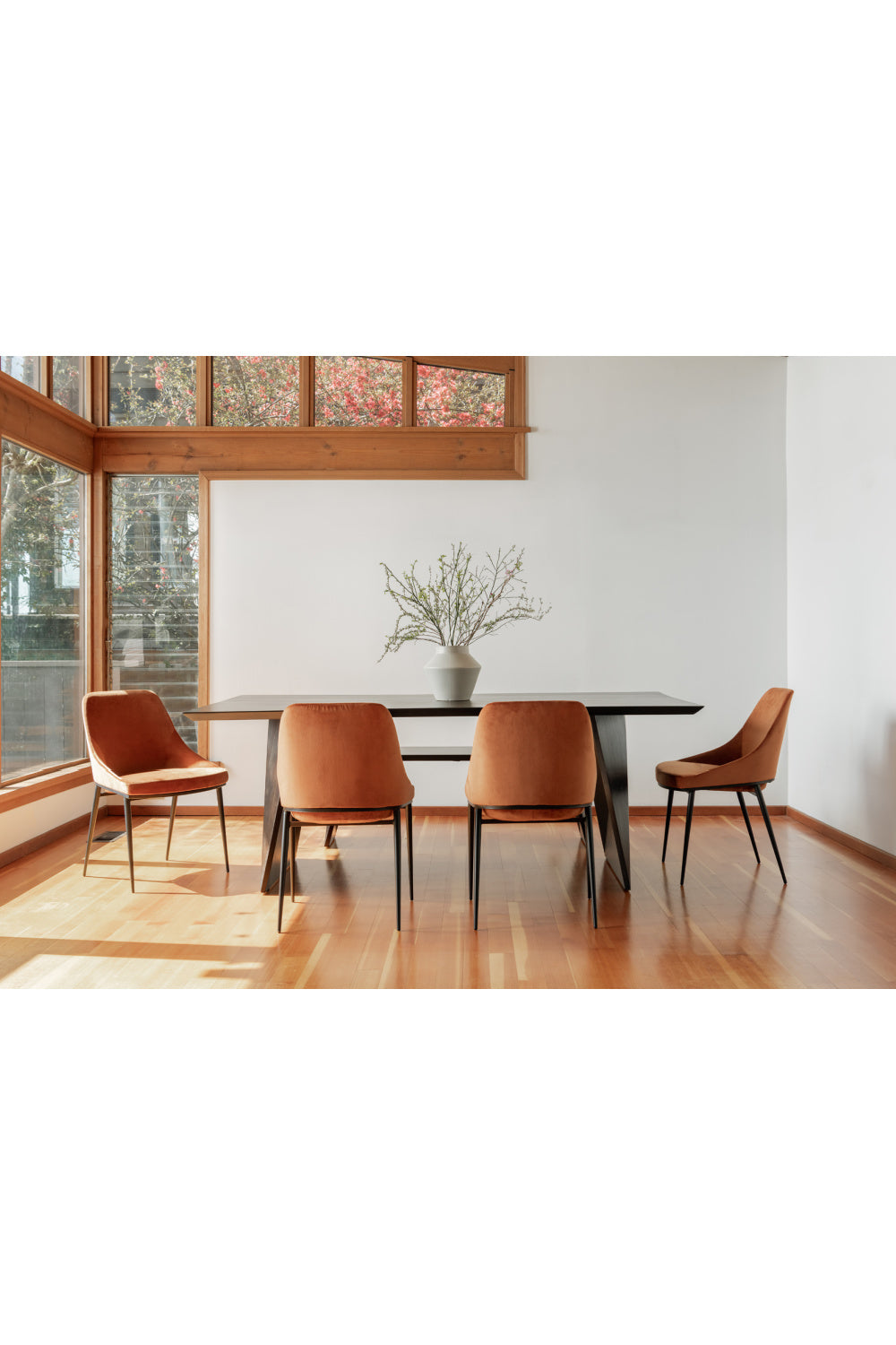 Modern European furniture - Orange Velvet Dining Chairs (2) - www.oroa.com | Oroa.com