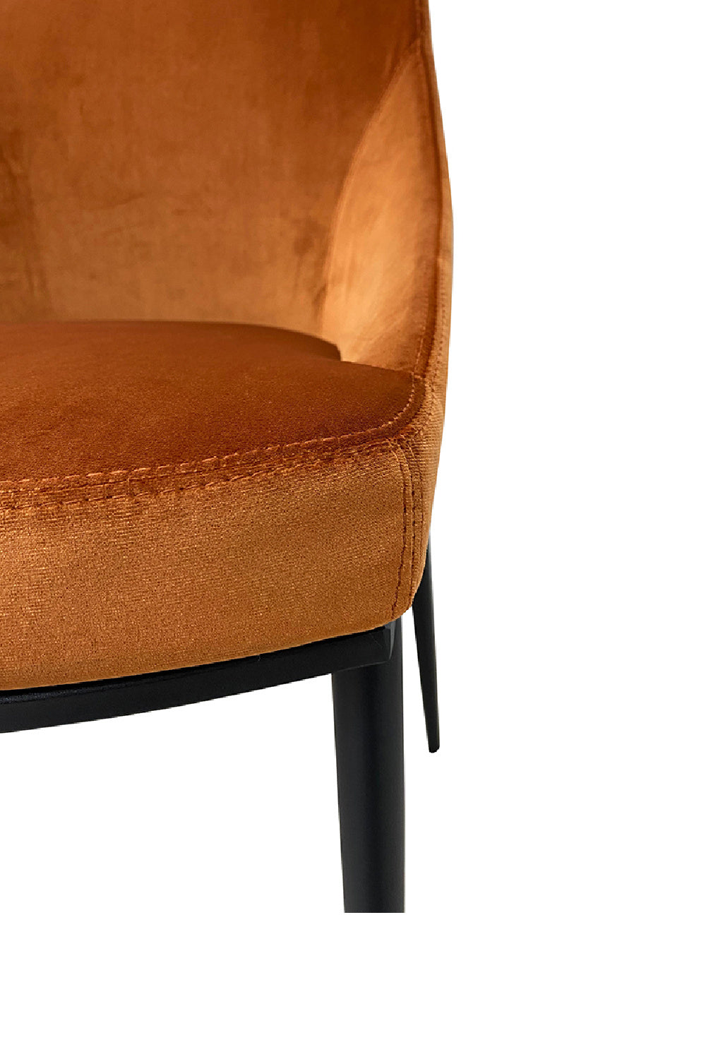 Modern European furniture - Orange Velvet Dining Chairs (2) - www.oroa.com | Oroa.com