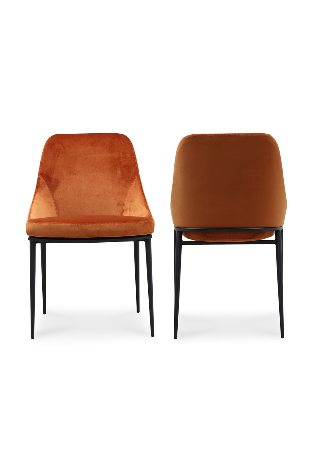 Modern European furniture - Orange Velvet Dining Chairs (2) - www.oroa.com | Oroa.com