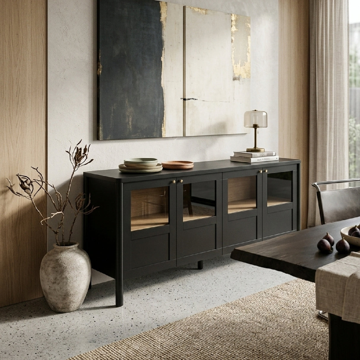 Modern European furniture - Solid Pine 4-Door Sideboard - www.oroa.com | Oroa.com