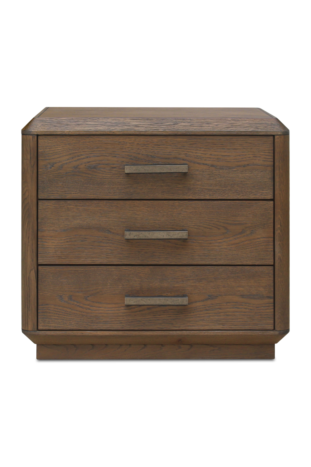Modern European furniture - Brown Oak 3-Drawer Nightstand - www.oroa.com | Oroa.com