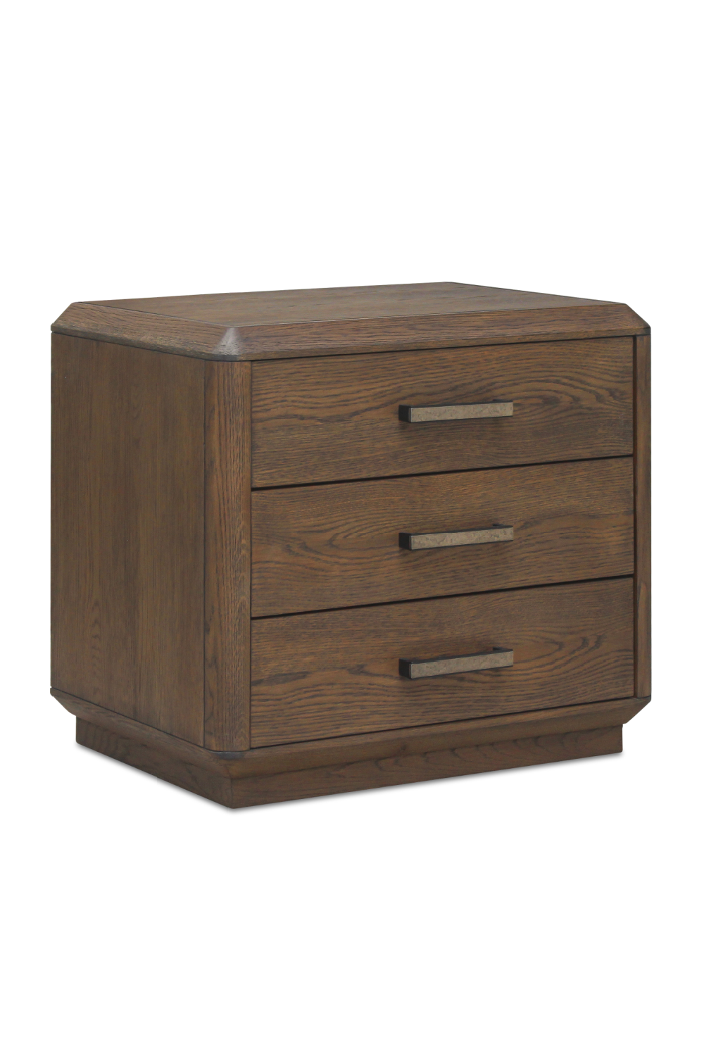 Modern European furniture - Brown Oak 3-Drawer Nightstand - www.oroa.com | Oroa.com