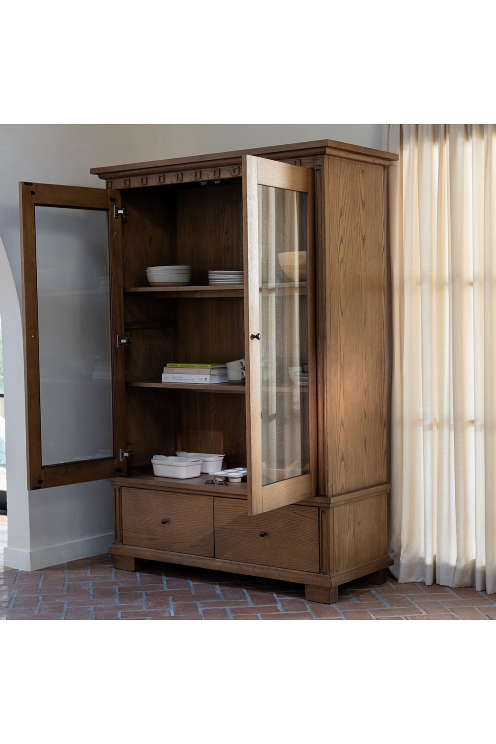 Modern European furniture - Brown Ash 2-Door Tall Cabinet - www.oroa.com | Oroa.com