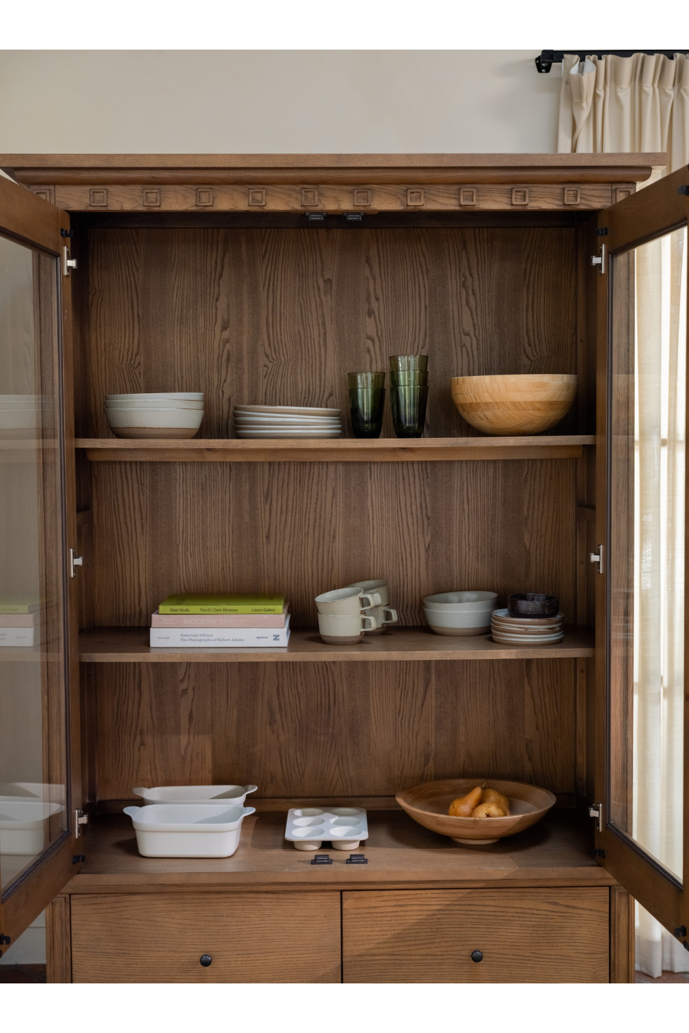 Brown Ash 2-Door Tall Cabinet | Novi Living Lillian | Oroa.com