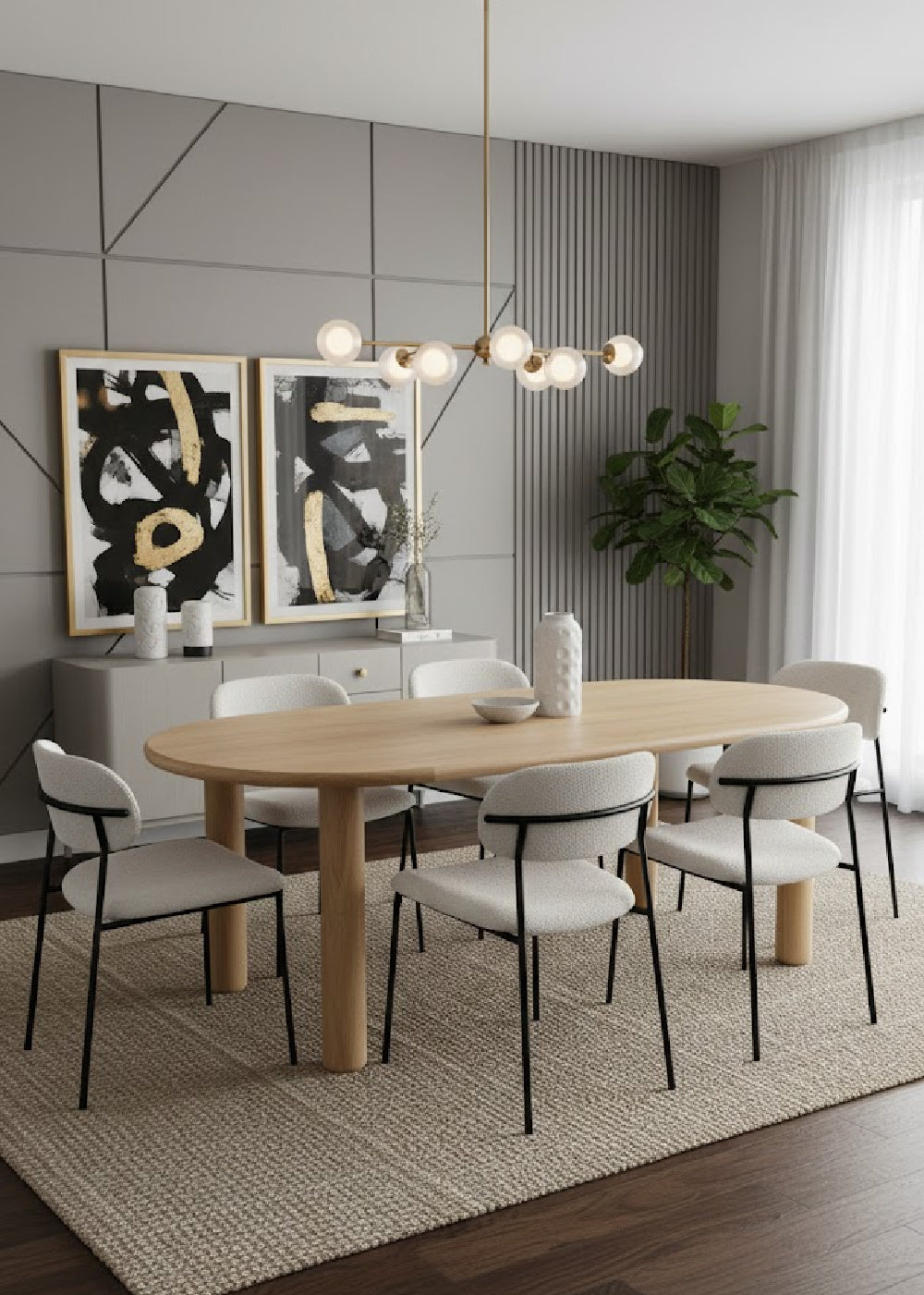 Modern European furniture - Light Oak Oval Dining Table - www.oroa.com | Oroa.com