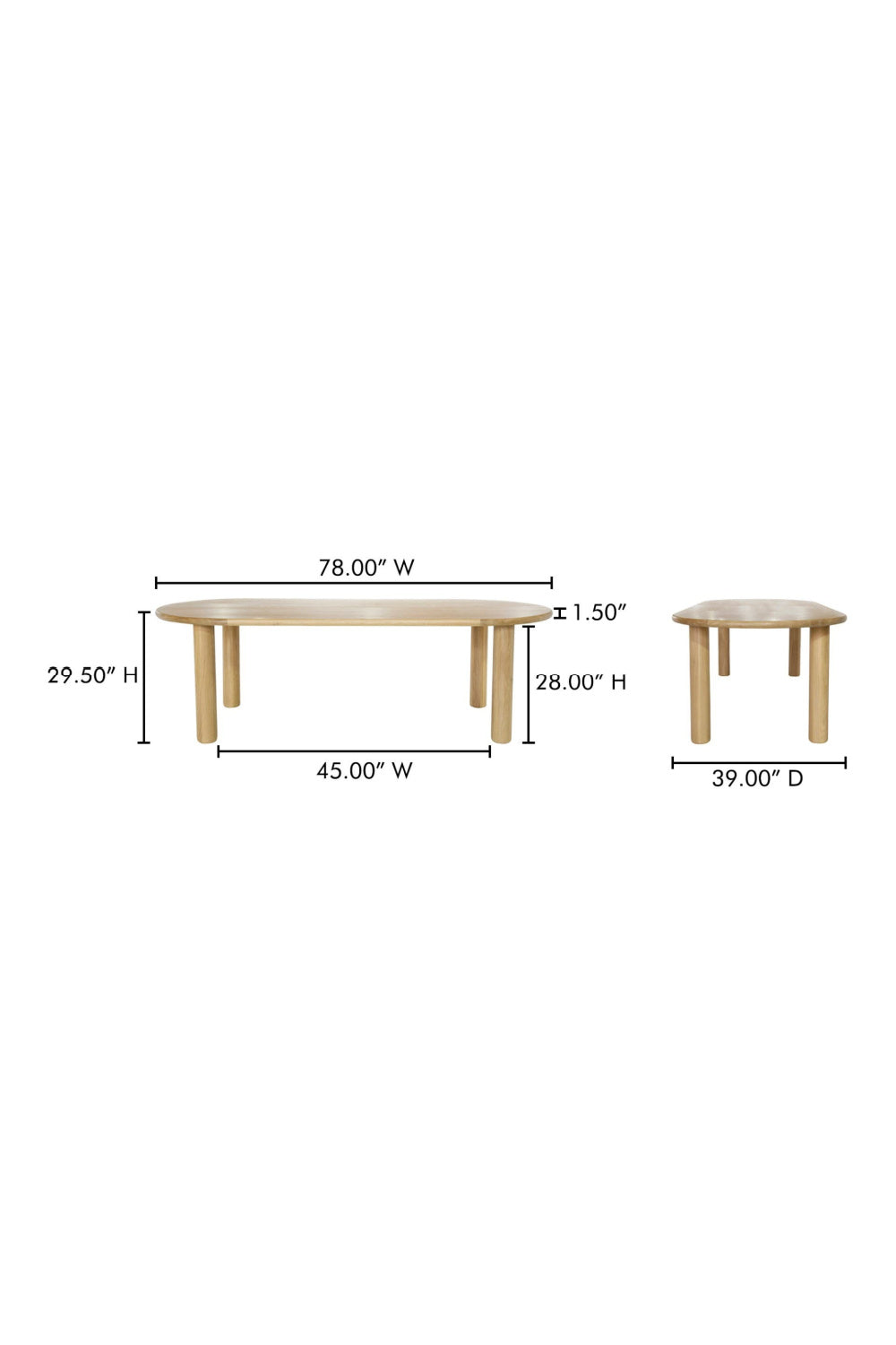 Modern European furniture - Light Oak Oval Dining Table - www.oroa.com | Oroa.com