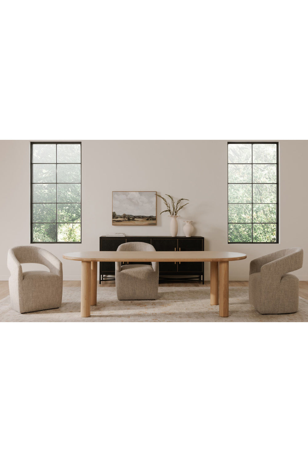 Modern European furniture - Light Oak Oval Dining Table - www.oroa.com | Oroa.com
