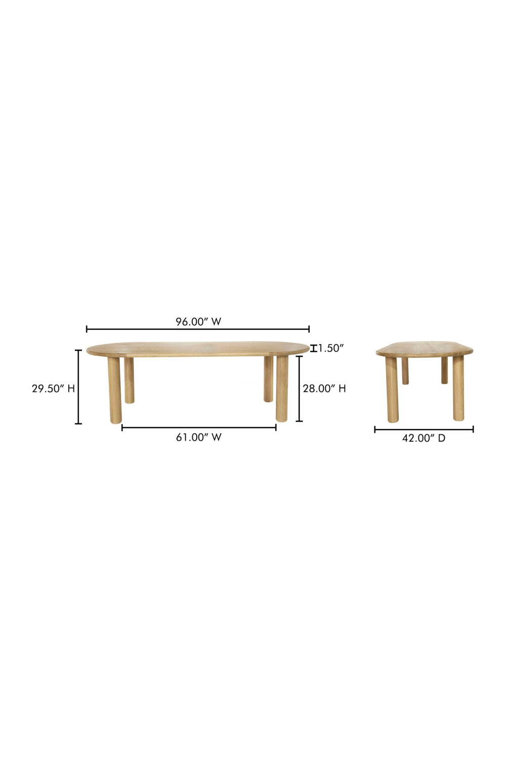 Modern European furniture - Light Oak Oval Dining Table - www.oroa.com | Oroa.com