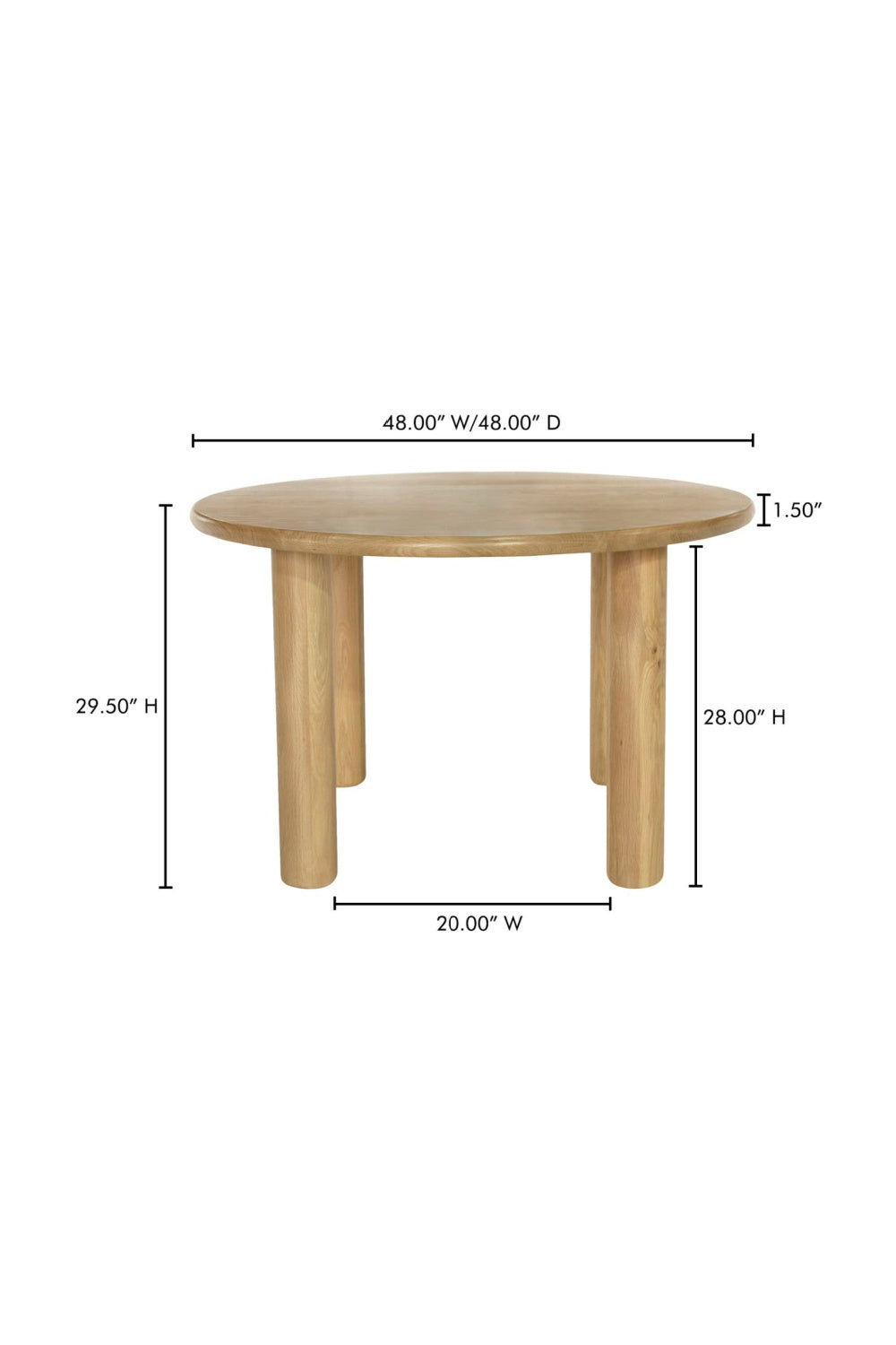 Modern European furniture - Solid Oak Round Dining Table - www.oroa.com | Oroa.com