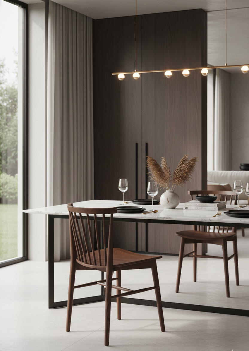 Modern European furniture - Spindle-Back Dining Chairs (2) - www.oroa.com | Oroa.com