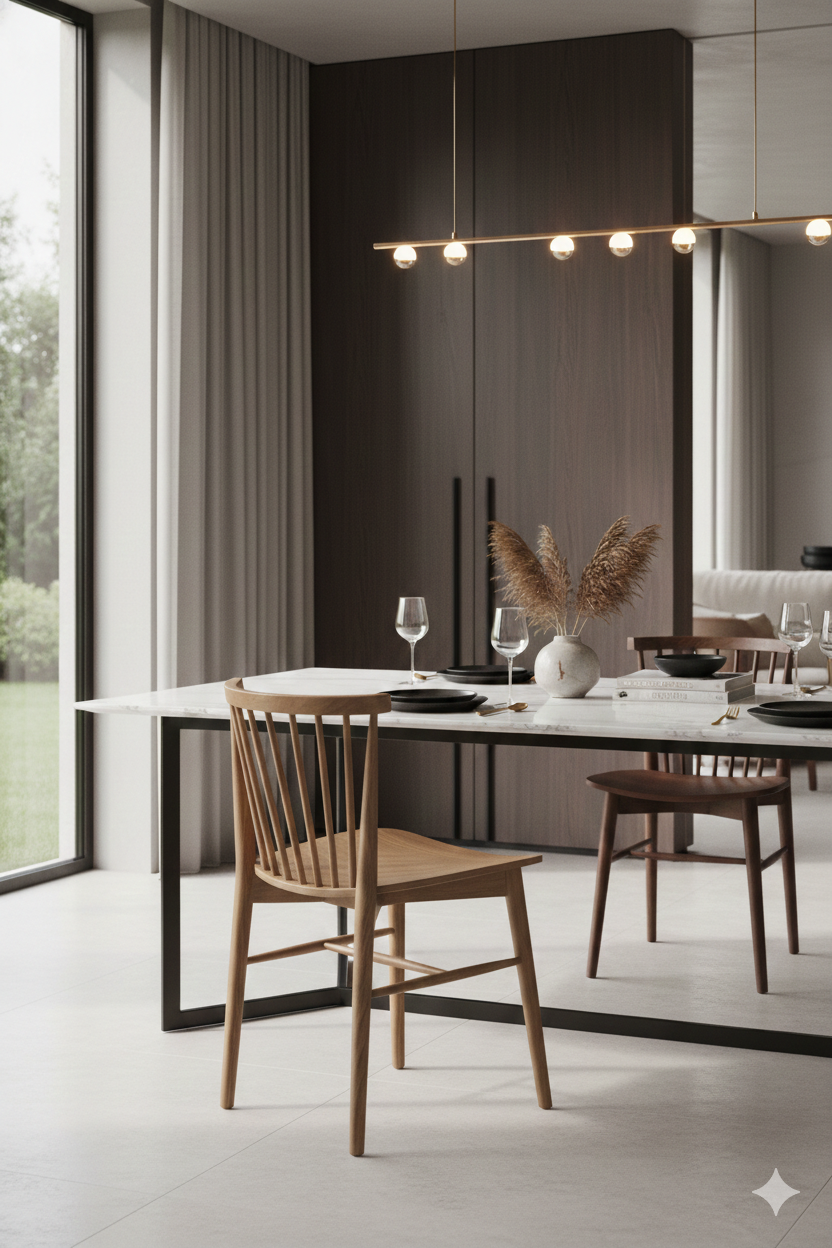 Modern European furniture - Spindle-Back Dining Chairs (2) - www.oroa.com | Oroa.com