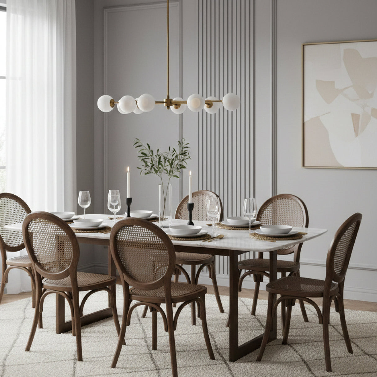 Modern European furniture - Round-Back Rattan Dining Chairs (2) - www.oroa.com