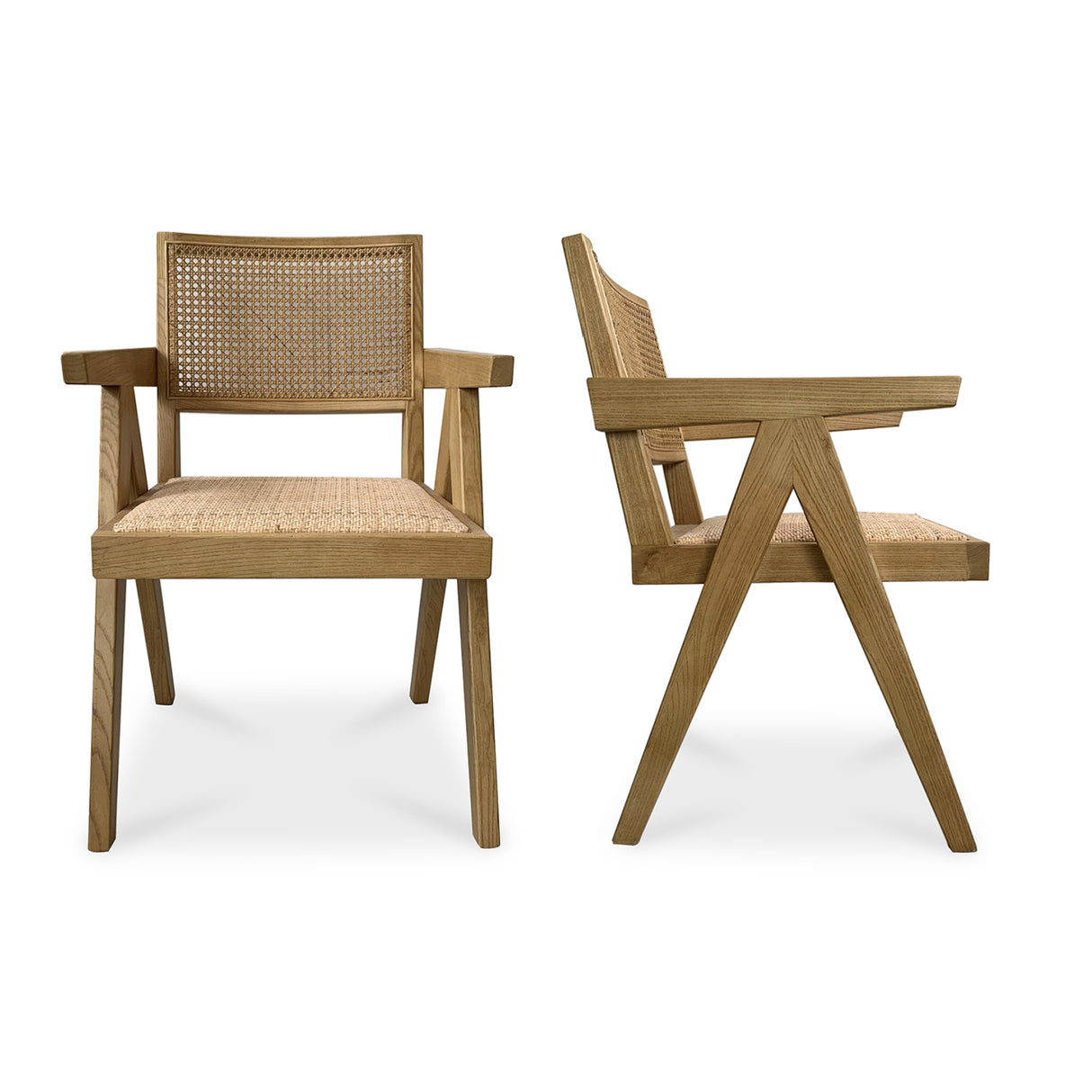 Modern European furniture - Rattan Mid-Century Dining Chairs (2) - www.oroa.com