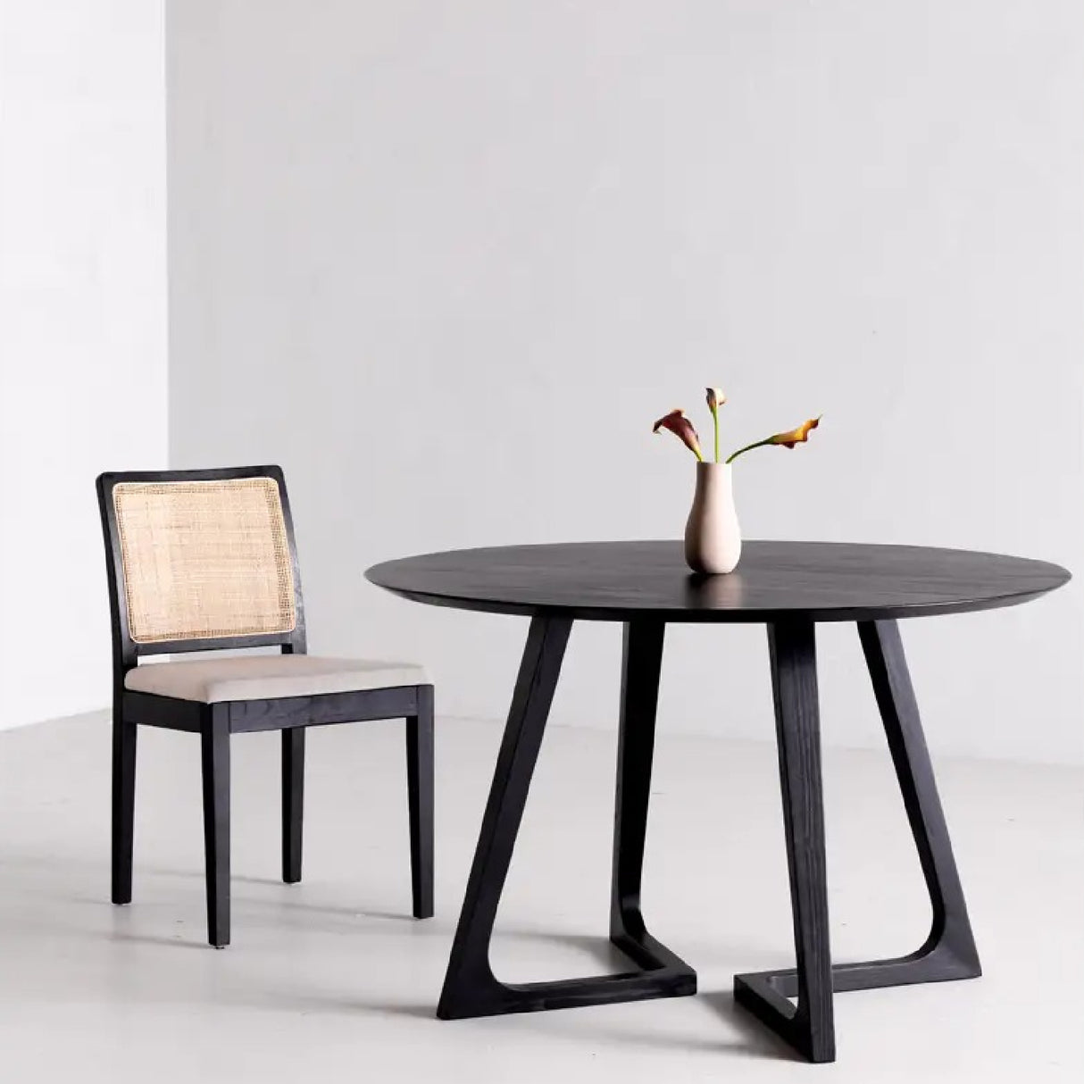 Rattan-Back Dining Chair Set (2) | Novi Living Orville | Oroa.com