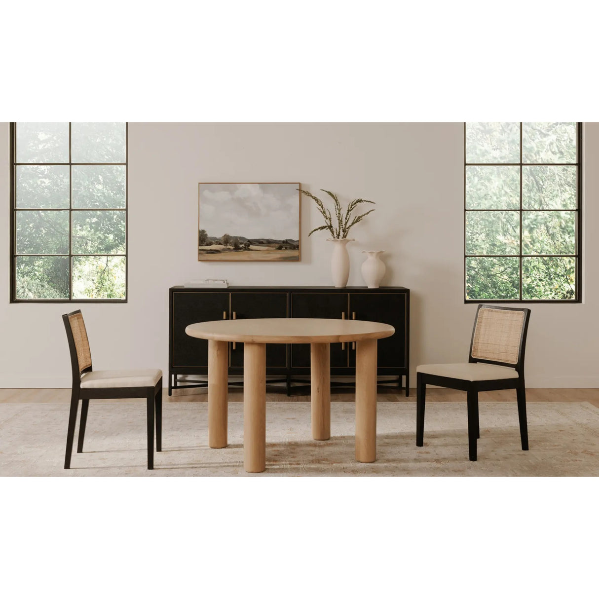 Rattan-Back Dining Chair Set (2) | Novi Living Orville | Oroa.com