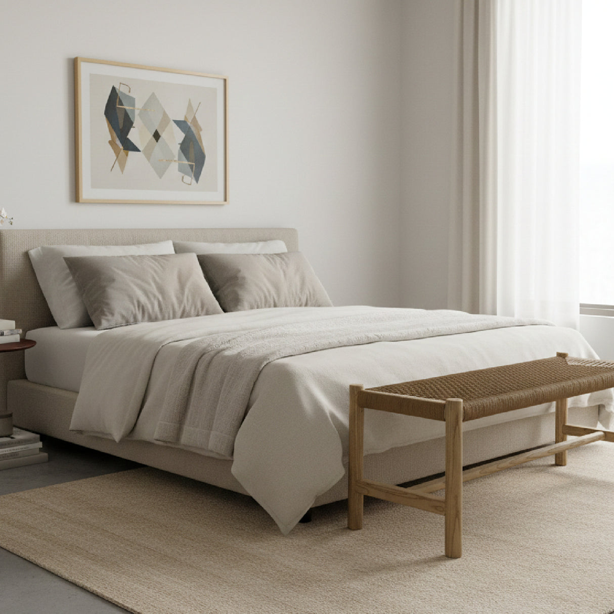 Woven Fibers Bench | Novi Living Hawthorn | Oroa.com