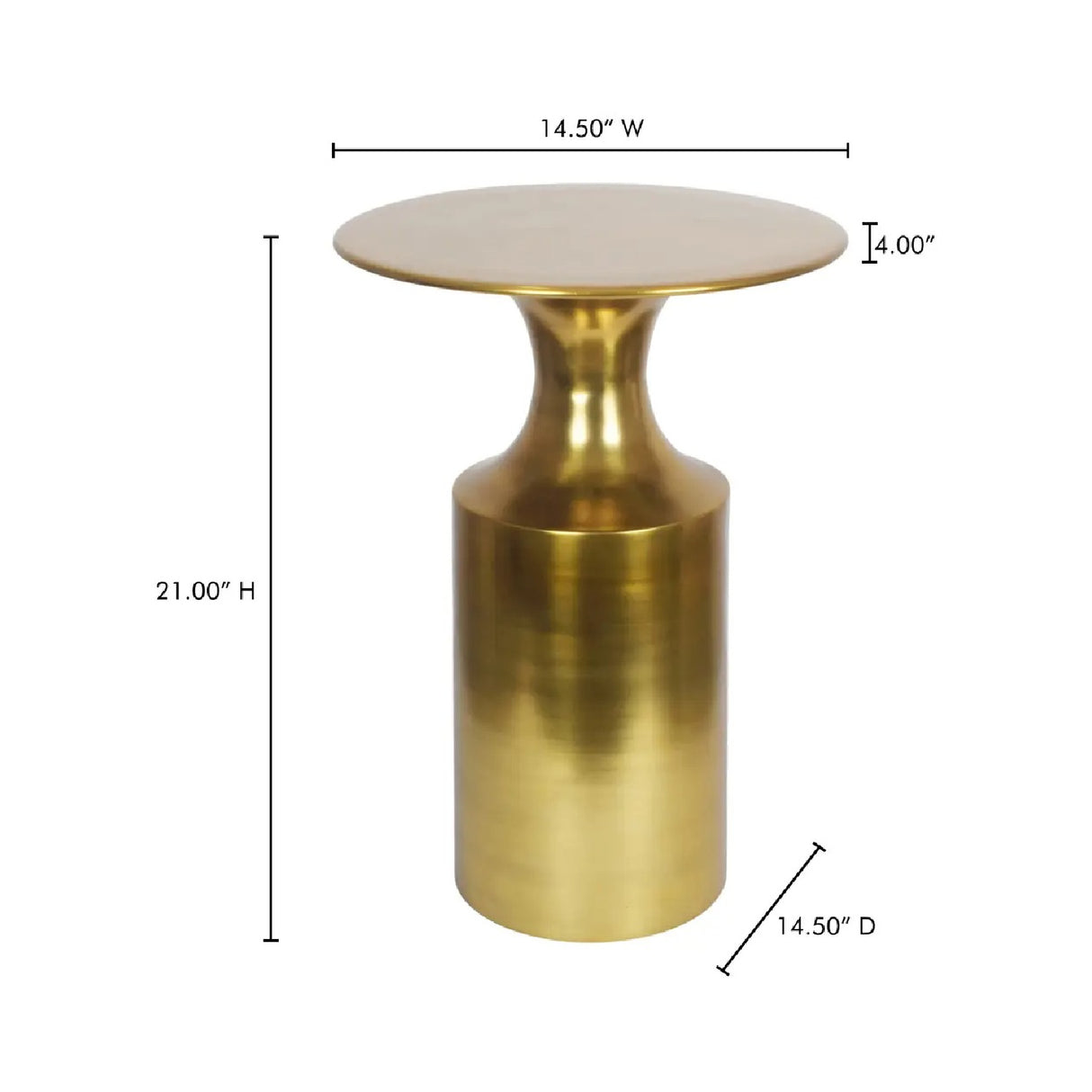 Metallic Collumn-Base Accent Table | Novi Living Rassa | Oroa.com