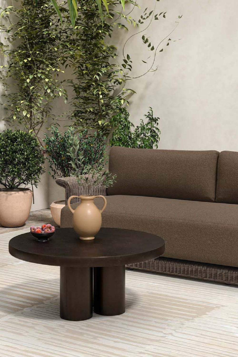 Modern European furniture - Round Black Outdoor Coffee Table - www.oroa.com | Oroa.com