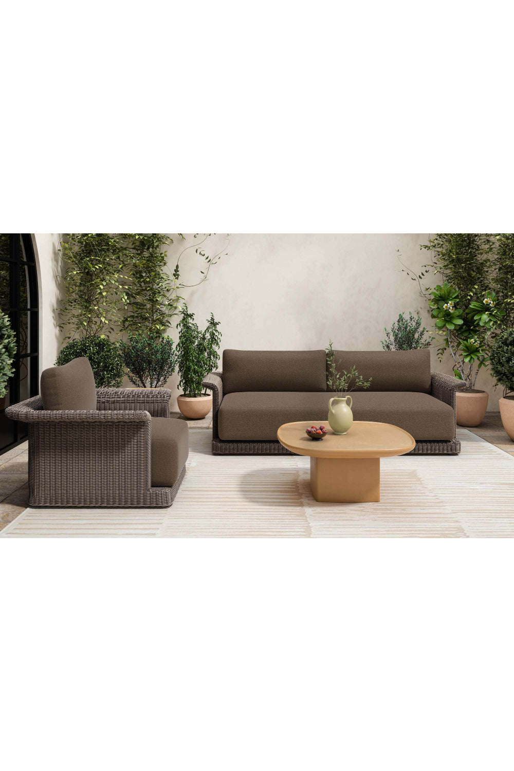 Modern European furniture - Curved Arm Wicker Outdoor Sofa - www.oroa.com | Oroa.com