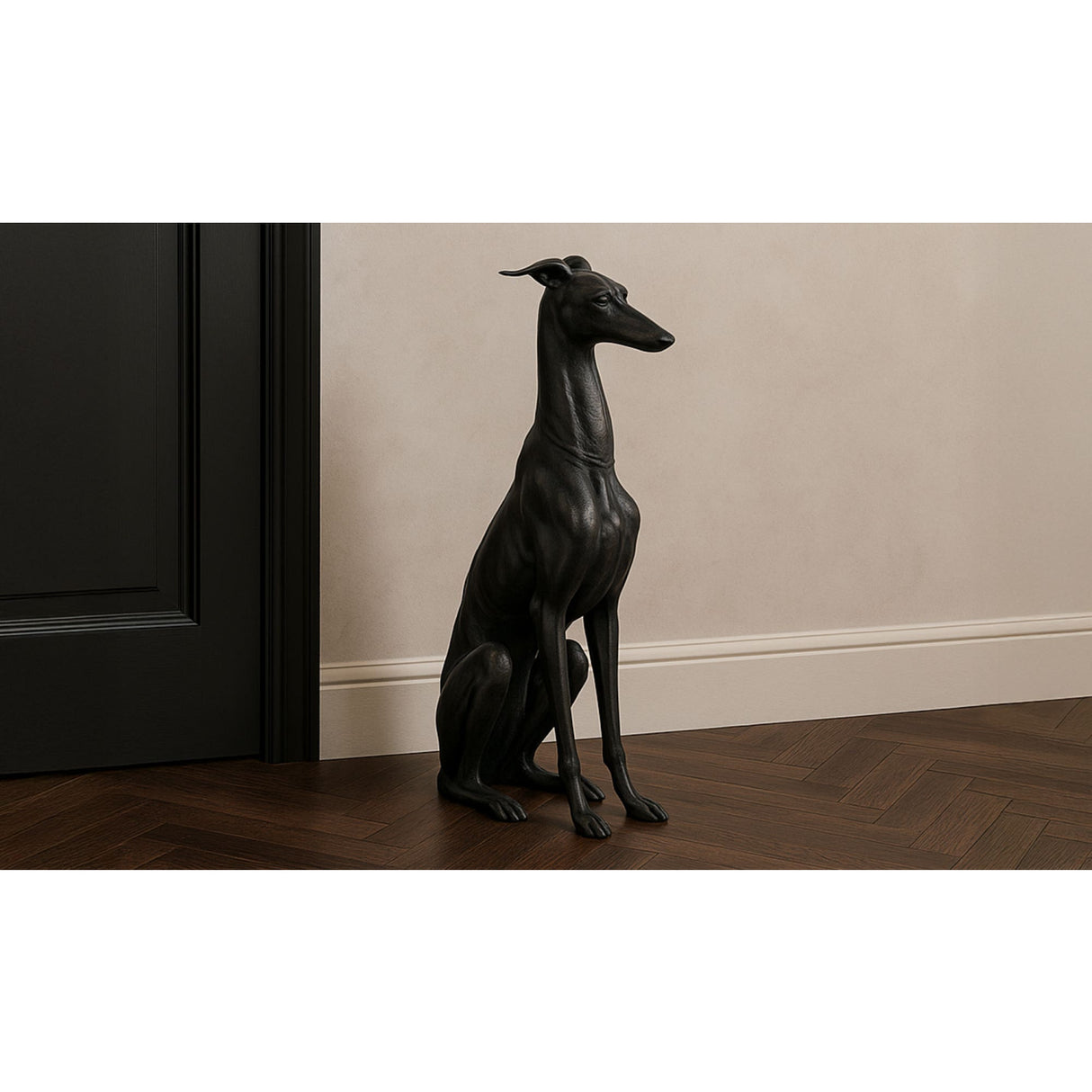 Modern European furniture - Black Greyhound Sculpture - www.oroa.com
