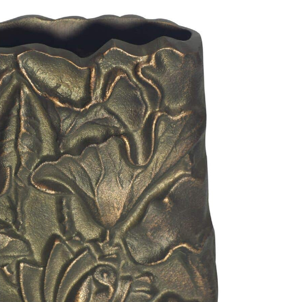 Modern European furniture - Antique Brass Petal Motif Vase - www.oroa.com