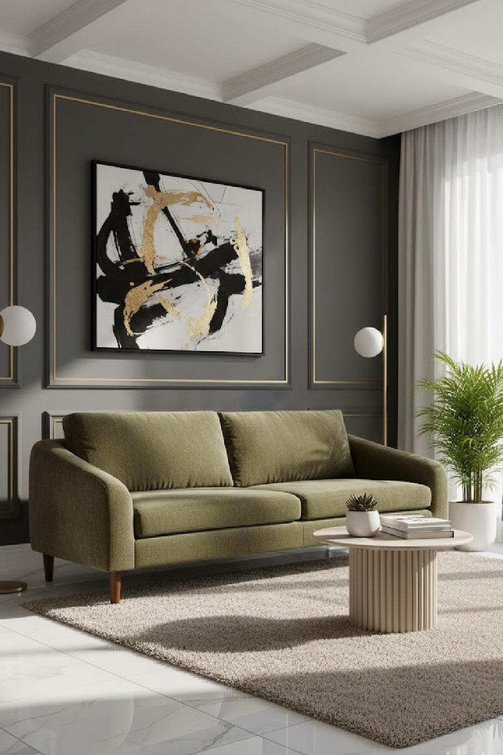 Modern European furniture - Wooden Leg 2-Seater Sofa - www.oroa.com | Oroa.com
