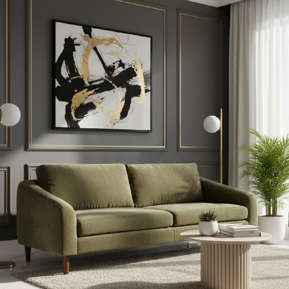 Wooden Leg 2-Seater Sofa | Oroa.com