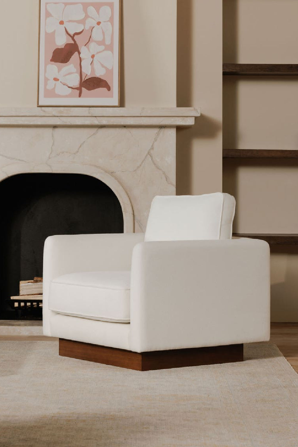 Modern European furniture - White Upholstered Accent Chair - www.oroa.com | Oroa.com