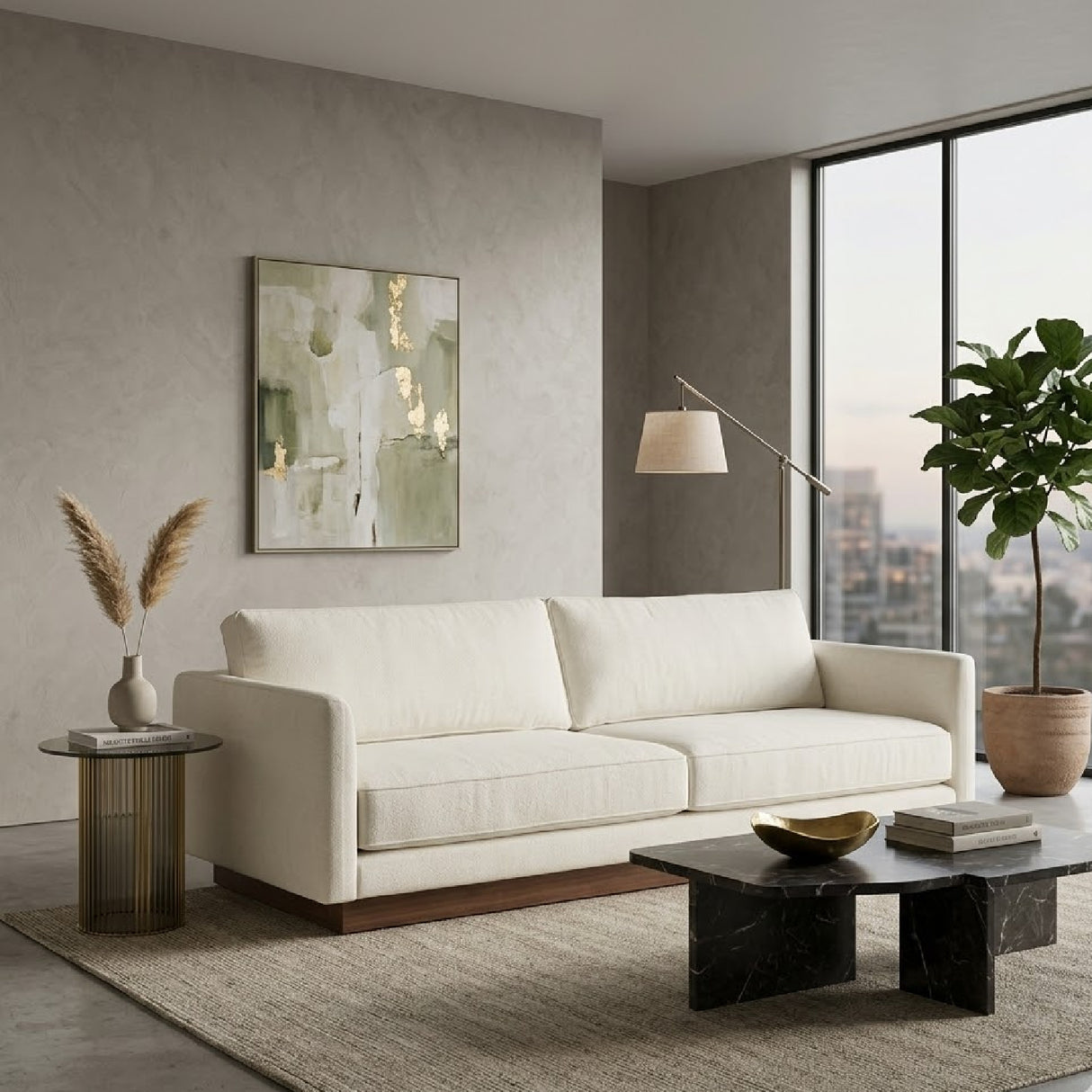 Mid-Century Modern White Sofa | Oroa.com