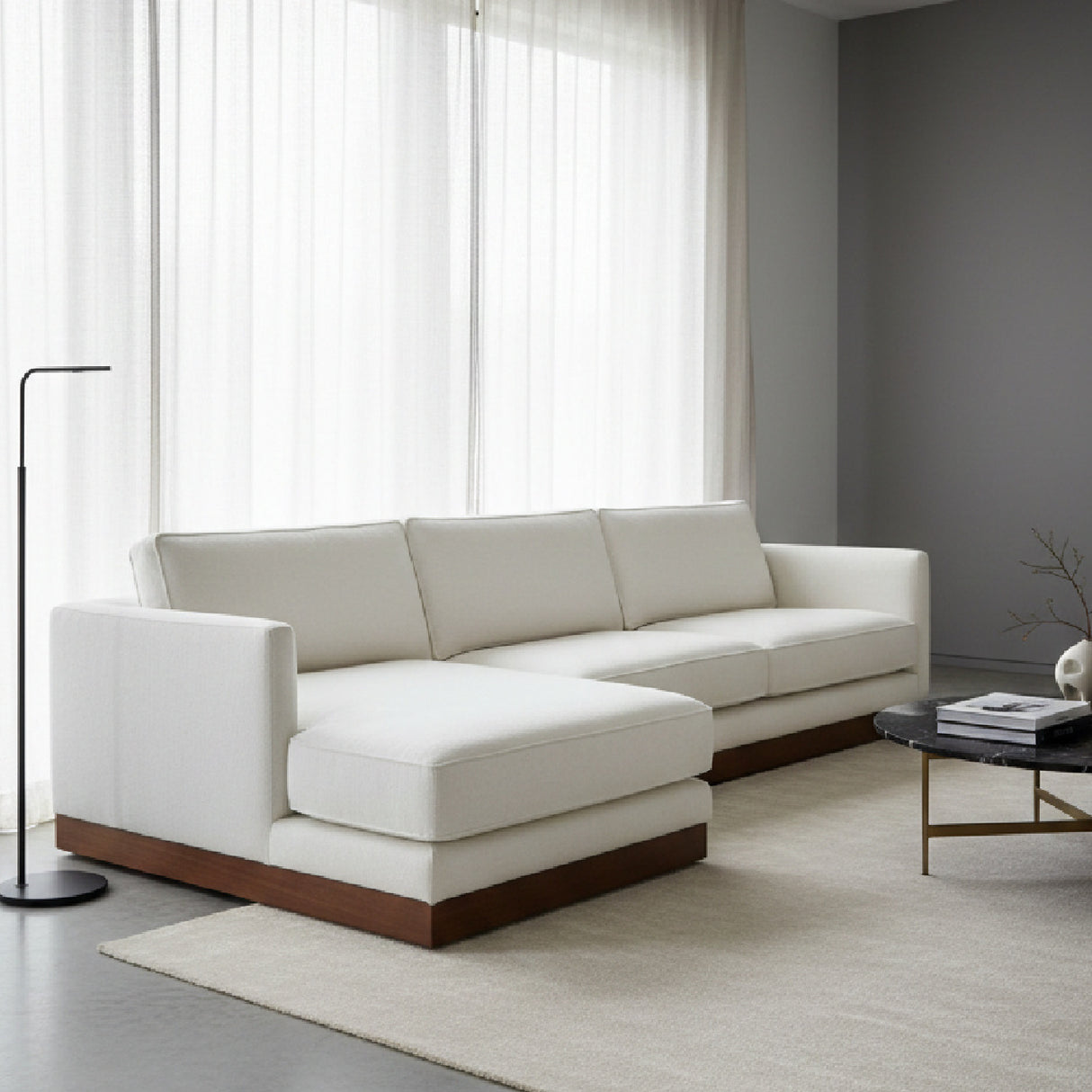 White Left Sectional Sofa | Oroa.com