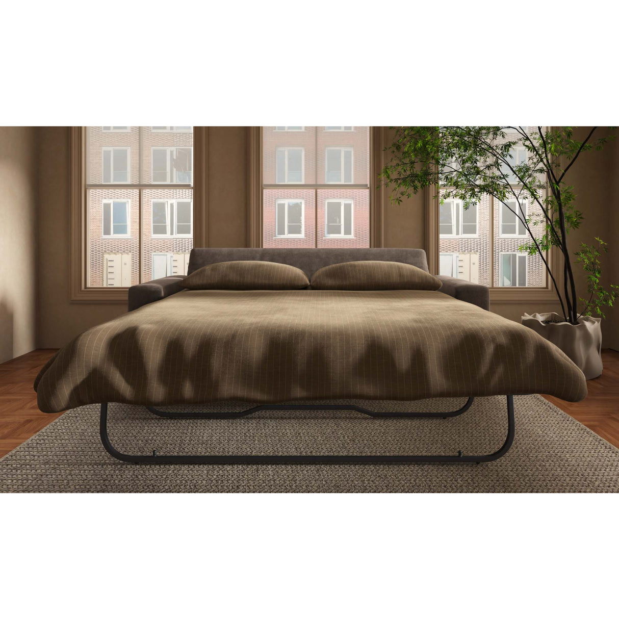 Modern European furniture - Dark Upholstered Sleeper Sofa - www.oroa.com | Oroa.com