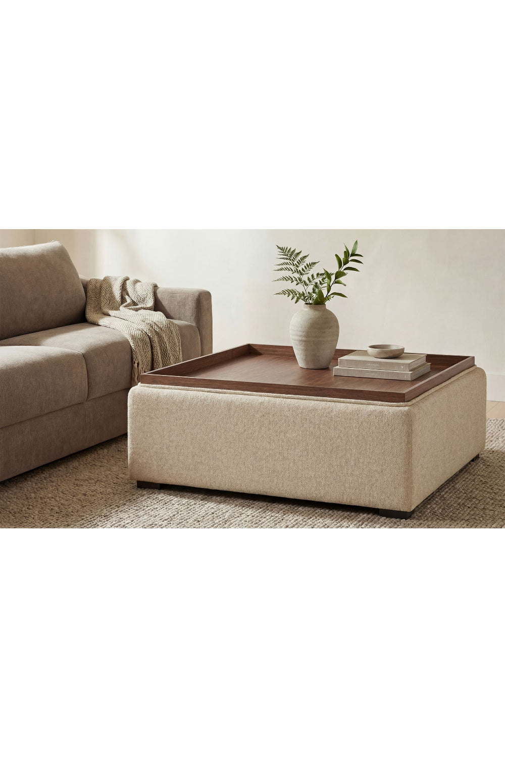 Modern European furniture - Square Tray Storage Ottoman - www.oroa.com | Oroa.com