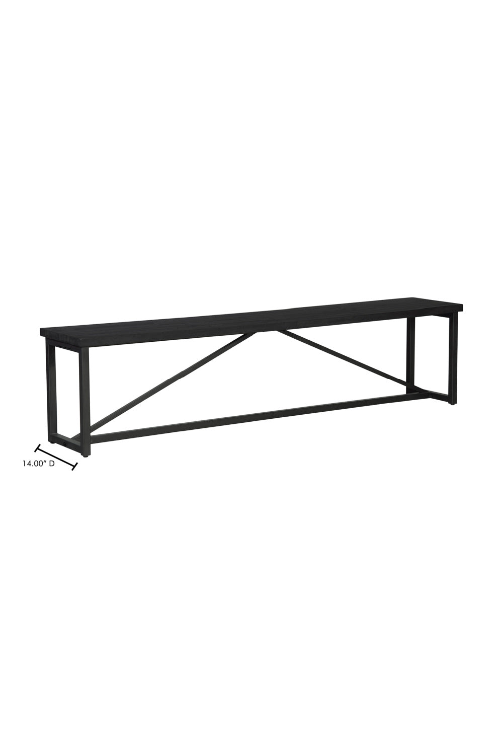Modern European furniture - Black Pine Wood Bench - www.oroa.com | Oroa.com