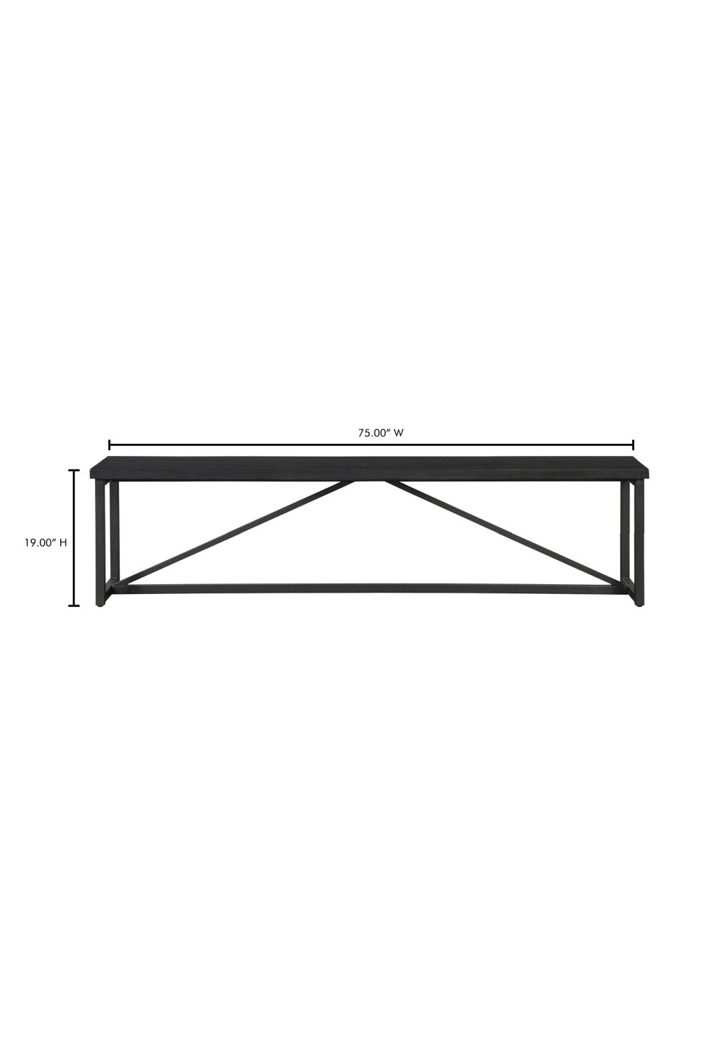 Modern European furniture - Black Pine Wood Bench - www.oroa.com | Oroa.com