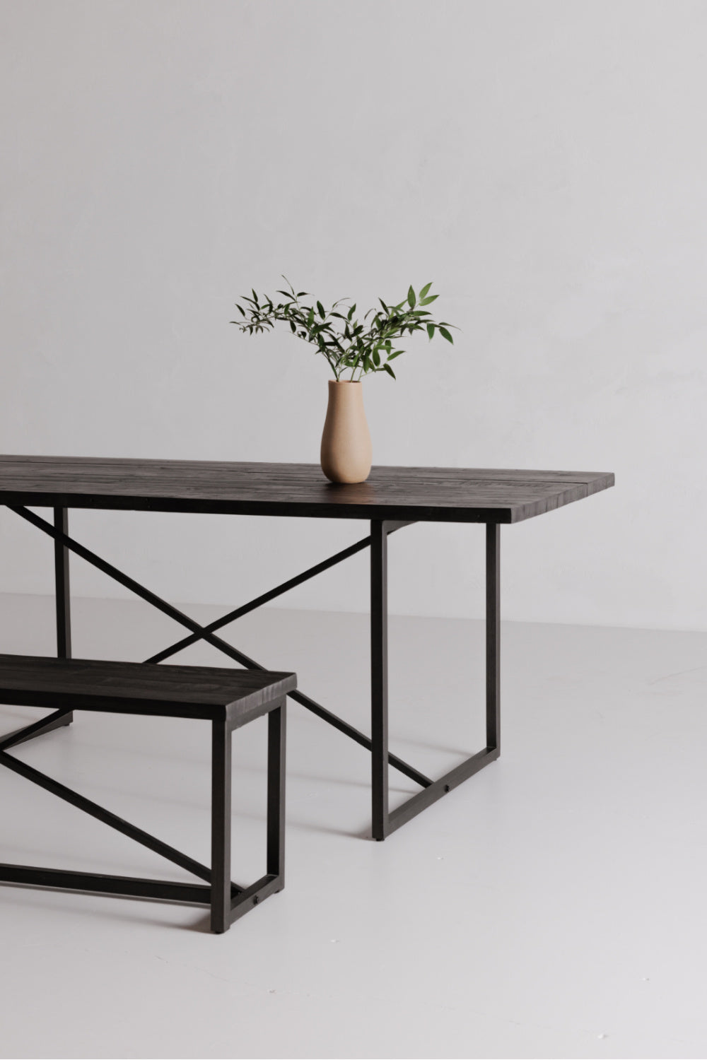 Modern European furniture - Black Pine Wood Bench - www.oroa.com | Oroa.com