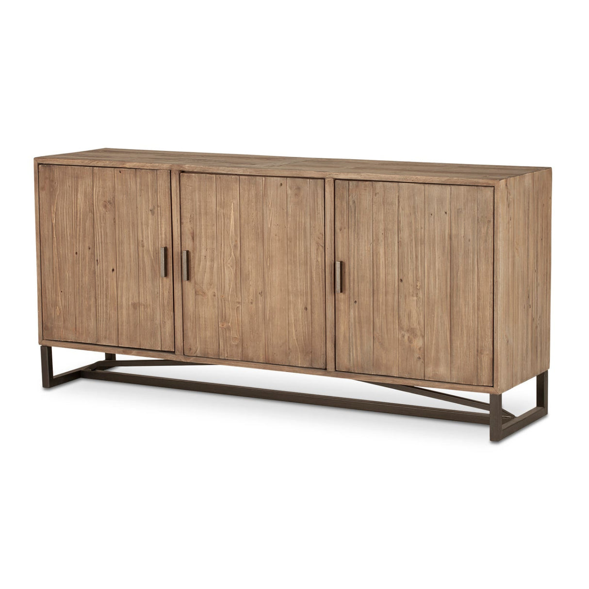 Modern European furniture - Slatted Pine 3-Door Sideboard - www.oroa.com | Oroa.com