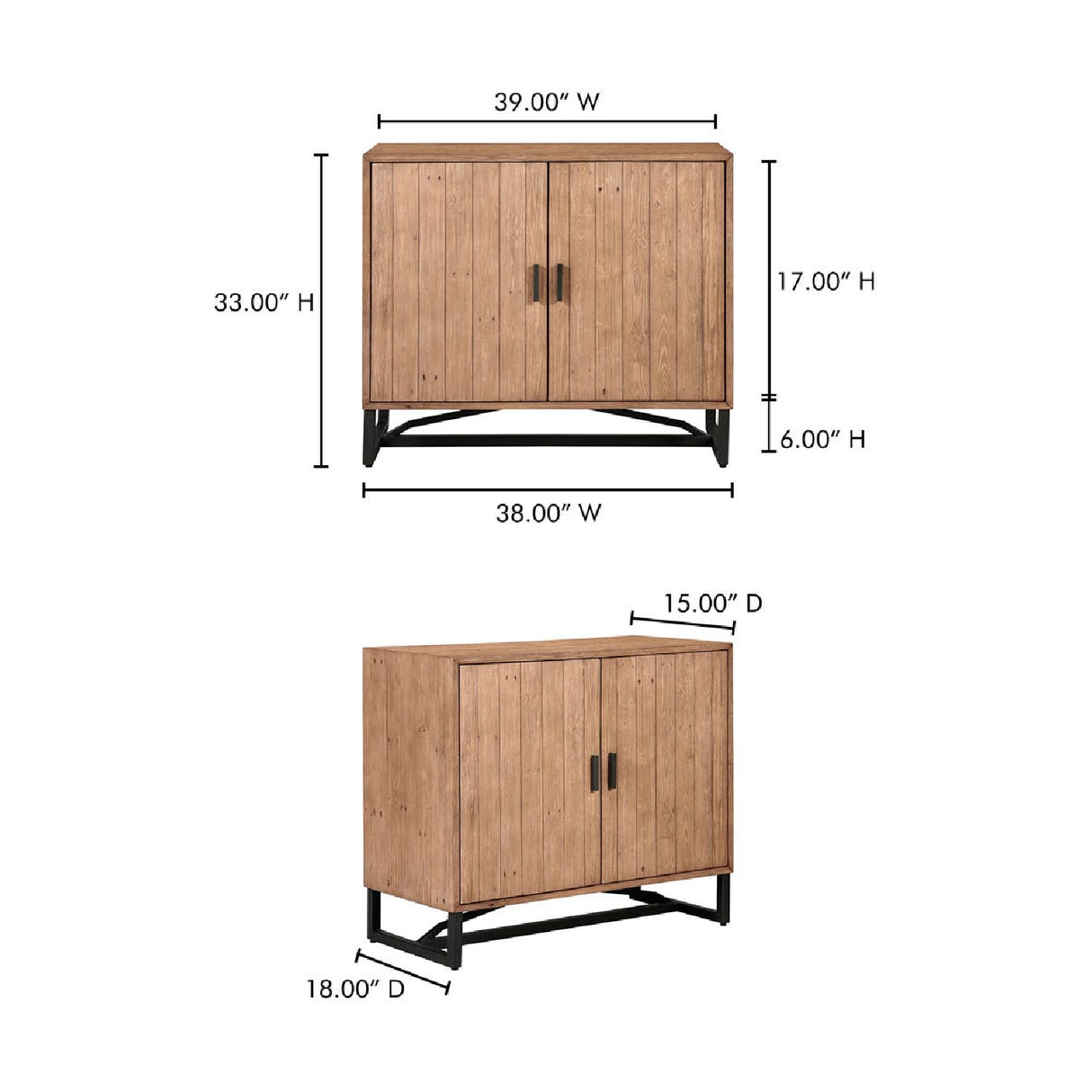 Modern European furniture - Slatted Pine 2-Door Cabinet - www.oroa.com | Oroa.com