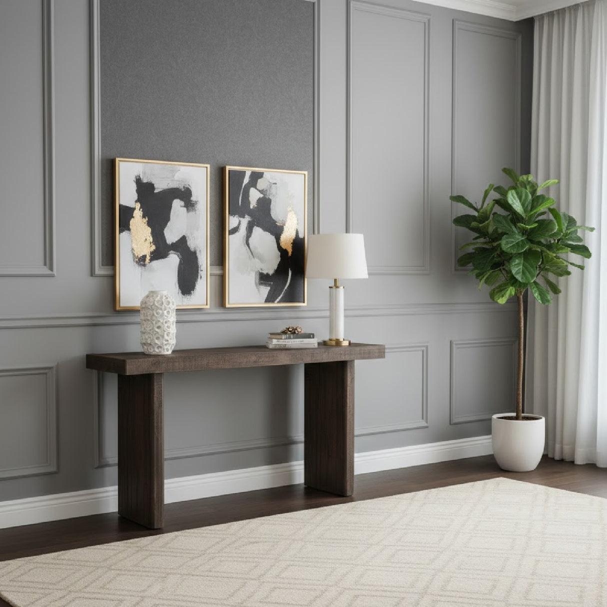 Modern European furniture - Rustic Pine Console Table - www.oroa.com | Oroa.com