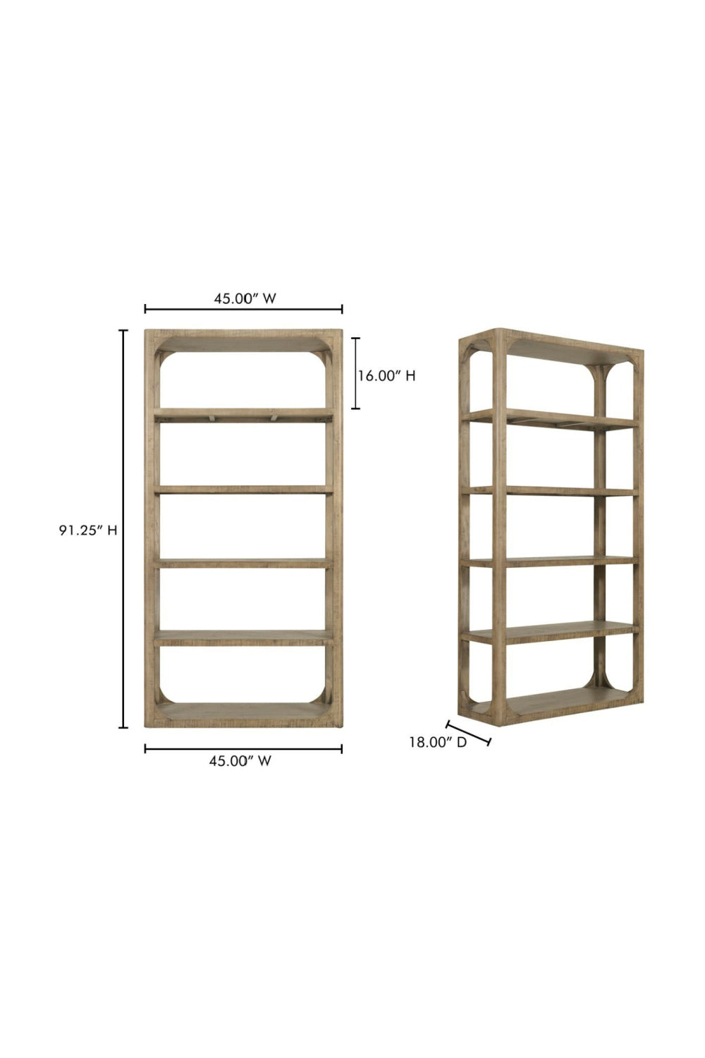 Modern European furniture - Pine Wood Bookshelf - www.oroa.com