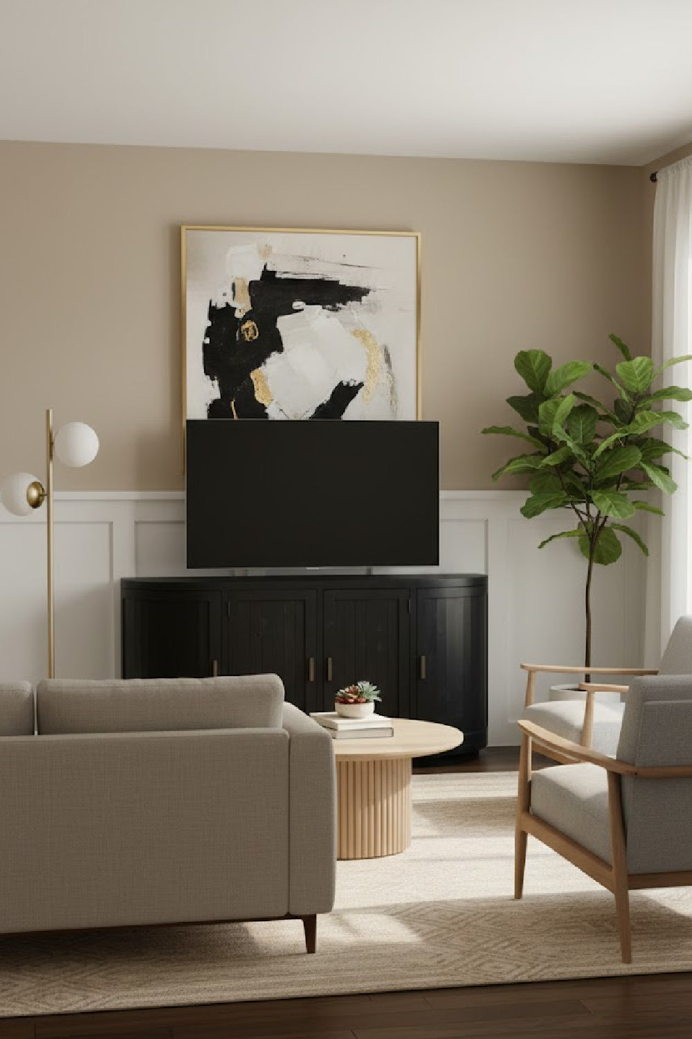 Pine Wood 4-Door Sideboard | Novi Living Nicola | Oroa.com