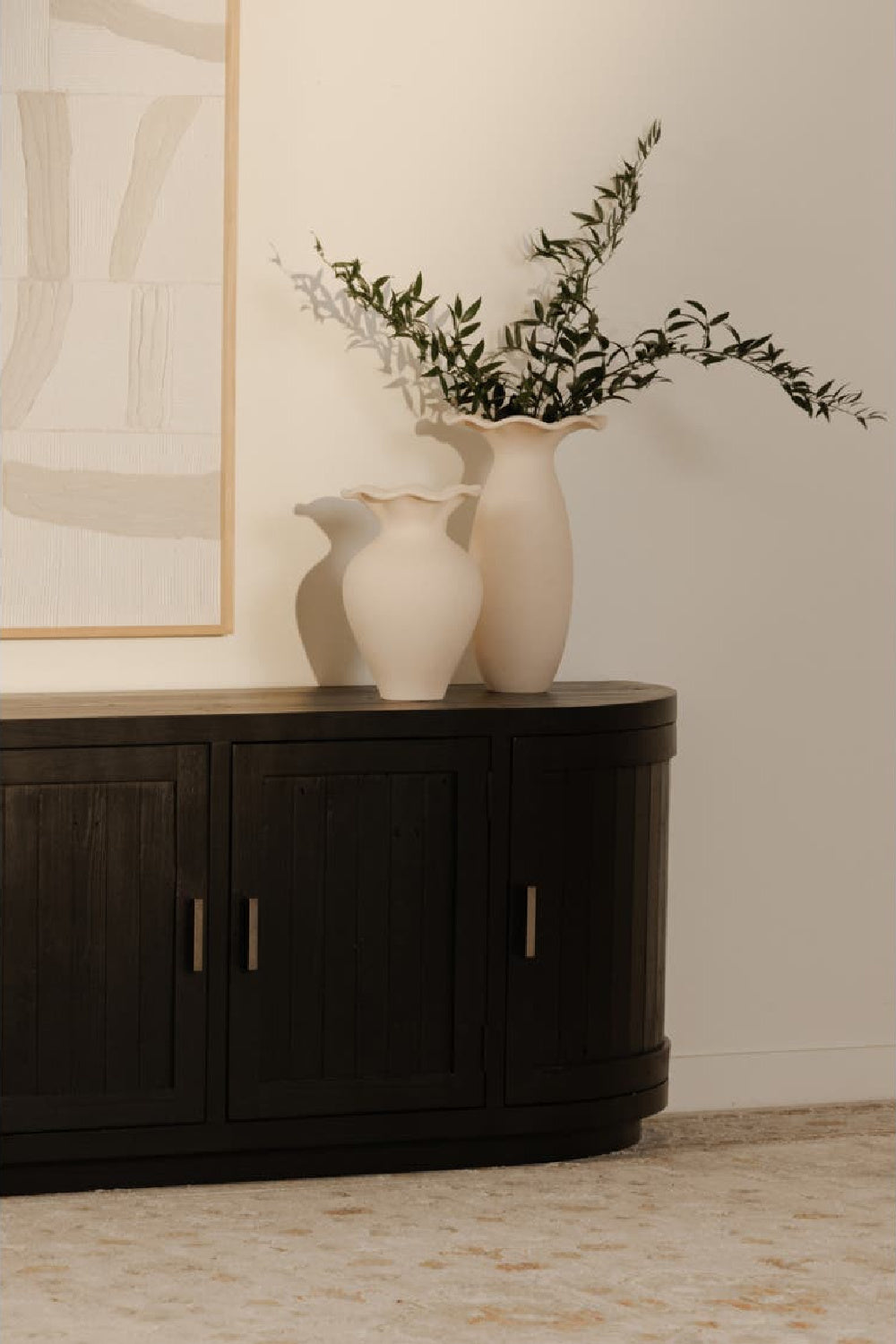 Modern European furniture - Pine Wood 4-Door Media Cabinet - www.oroa.com | Oroa.com