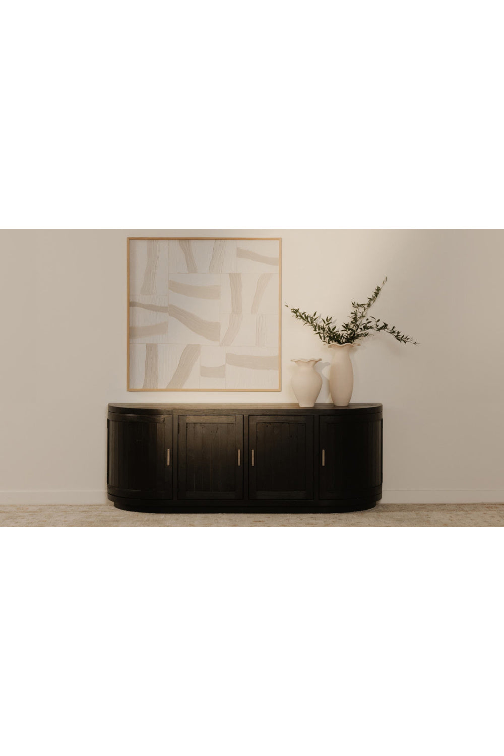 Modern European furniture - Pine Wood 4-Door Media Cabinet - www.oroa.com | Oroa.com