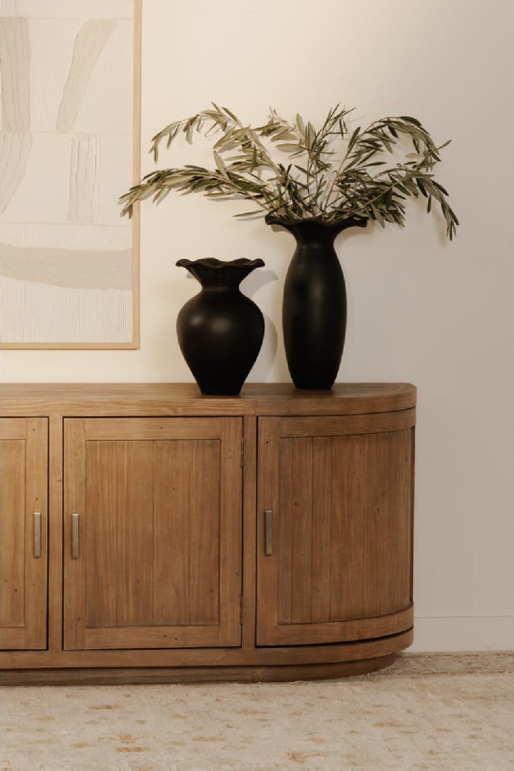 Modern European furniture - Pine Wood 4-Door Media Cabinet - www.oroa.com | Oroa.com