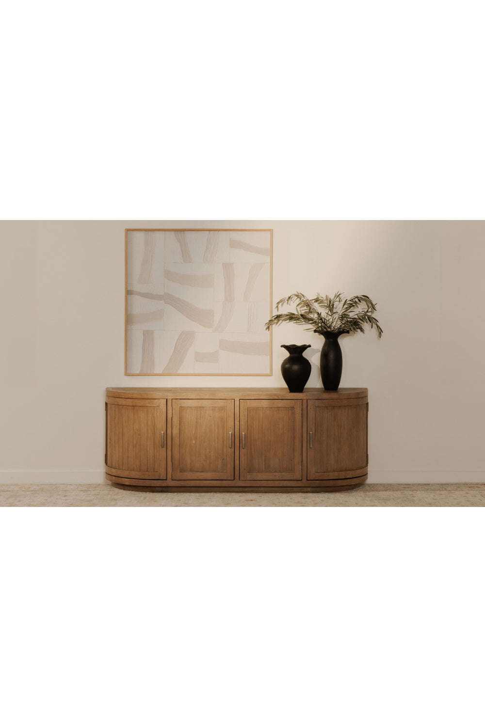 Modern European furniture - Pine Wood 4-Door Media Cabinet - www.oroa.com | Oroa.com